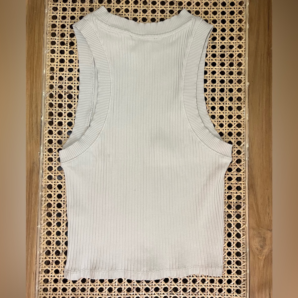 Zara Ribbed Halter Tank, Size Small, color Sand - Picture 7 of 8